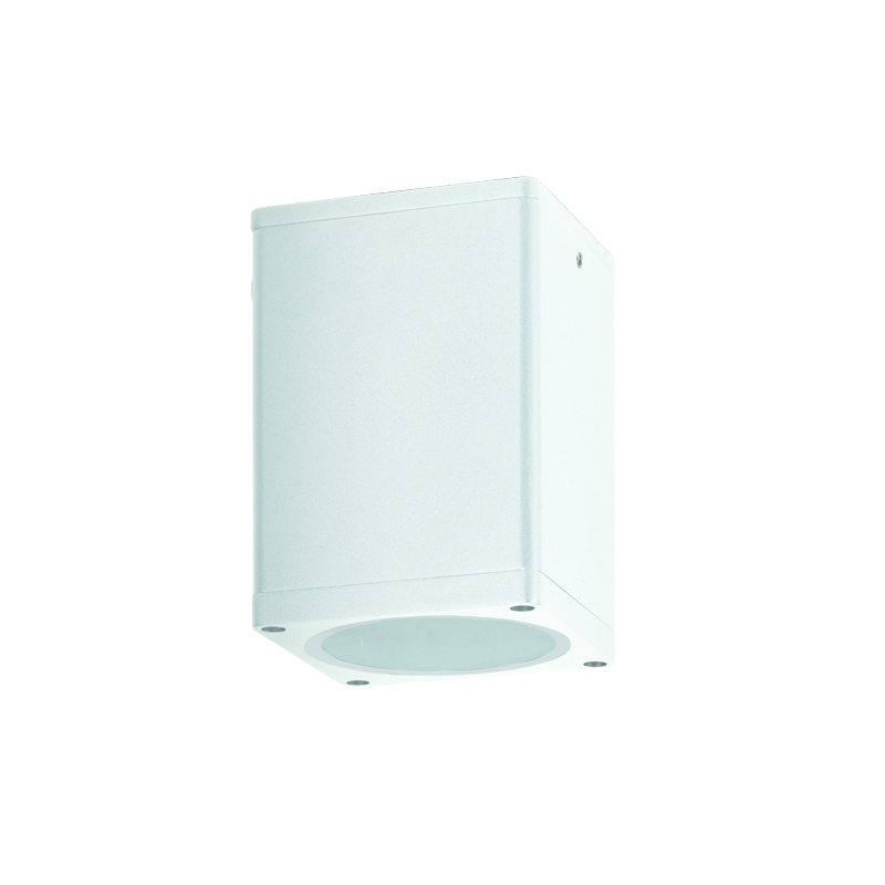 ^E27 PAR30 SQUARE  CEILING LUMINAIRE 230V AC MATT WHITE IP65 MAX.35W