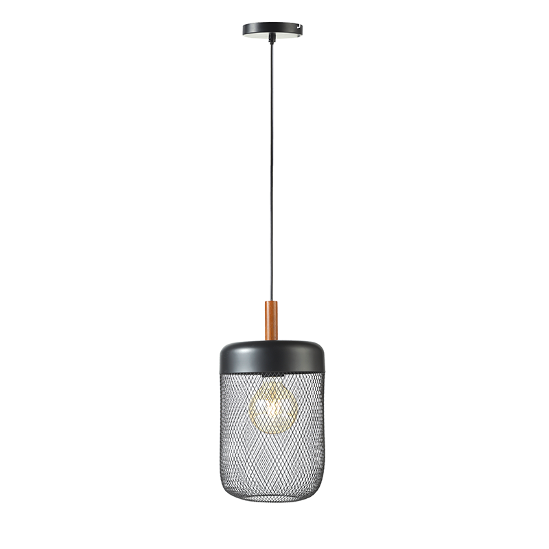 NETTO ΚΡΕΜΑΣΤΟ Φ/Σ 1ΧΕ27 ΜΑΥΡΟ ΜΕΤΑΛΛΙΚΟ+ΞΥΛΟ D20XH154CM PAROT