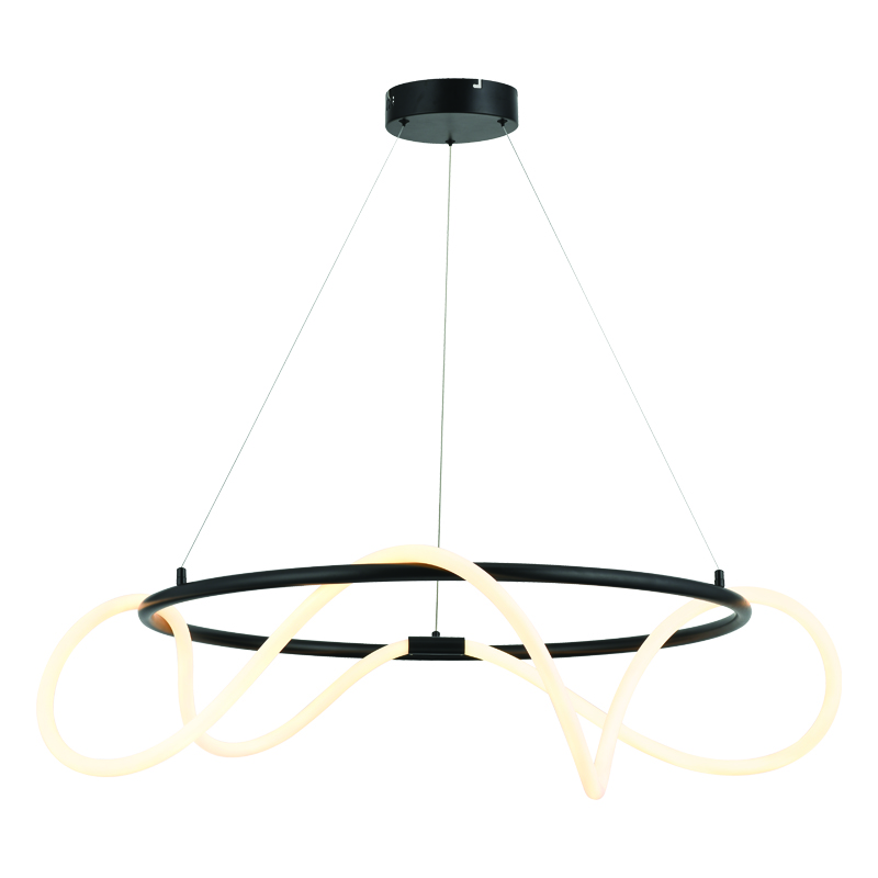 ^ΚΡΕΜΑΣΤΟ Φ/Σ LED 60W 3000K 3400LM KYMA ΜΑΥΡΟ ΜΕΤ/ΚΟ IP20 D80XH230CM